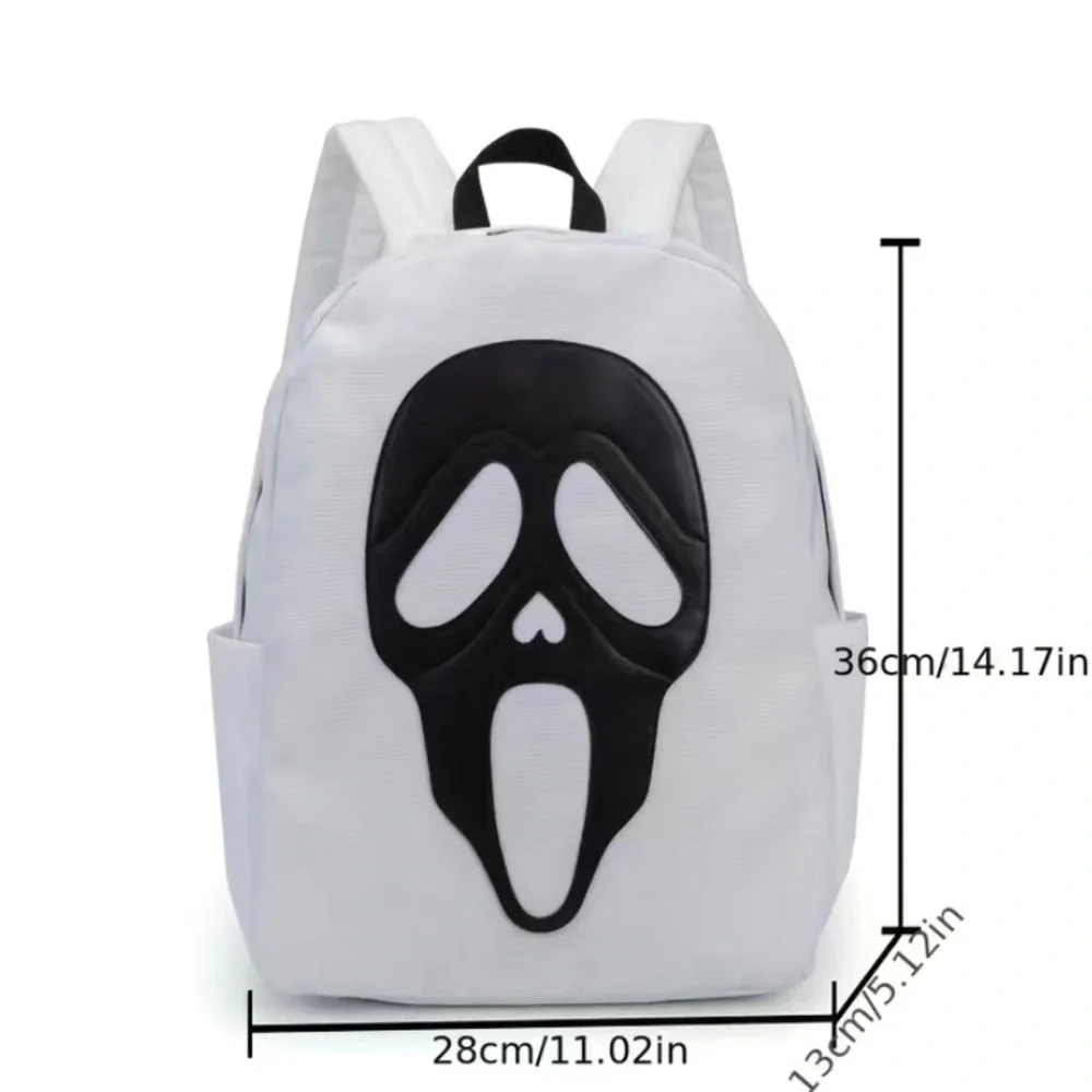 Gothic Scream Ghost Black Backpack Punk Rock Biker Halloween Skater Unisex